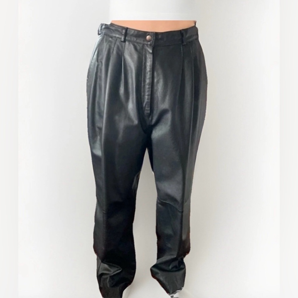 Signature Real Authentic Genuine Leather Black Pants